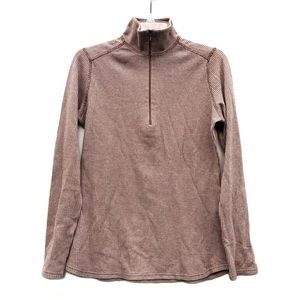 Woolrich Mock Neck Houndstooth 1/4 Zip Pullover Long Sleeve Thin Sweater EUC S